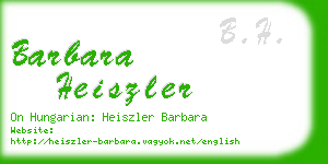 barbara heiszler business card